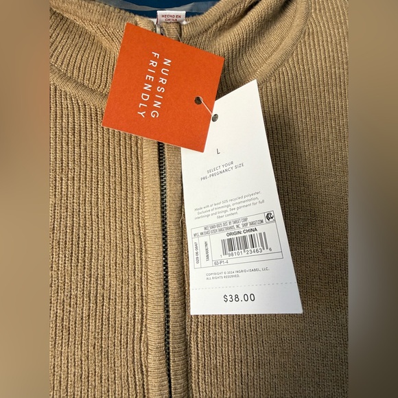 NWT Isabel Maternity by Ingrid + Isabel Tan Nursing Sweater - Women’s Size Large - Picture 4 of 5